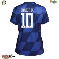 Camiseta Croacia Luka Modric #10 Visitante Equipación para mujer Eurocopa 2024 manga corta